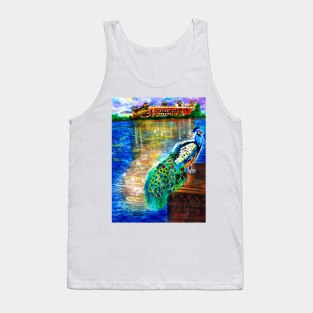 Peacock at pichola lake udaipur rajasthan india Tank Top